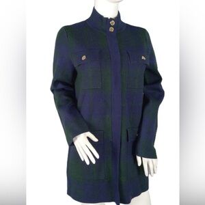 Anne Klein green blue plaid jacket NWT size large